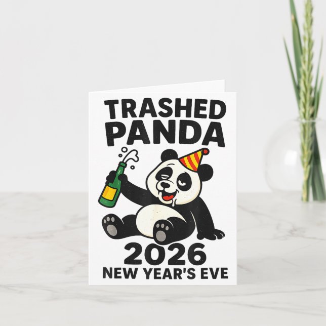 Cartão New Years Eve 2026 Trashed Panda Premium  (Frente)