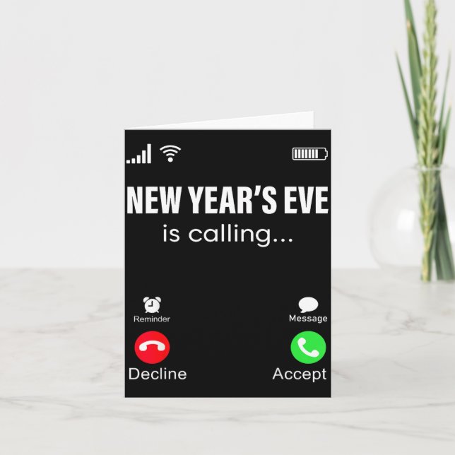 Cartão New Years Eve Is Calling Funny Happy New Year 2026 (Frente)