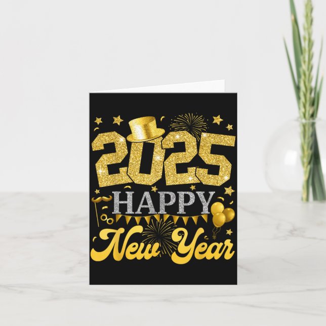Cartão New Years Eve Party Supplies 2025 Happy New Year F (Frente)