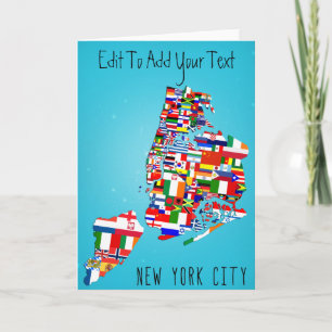 Cartão New York City Maps Greeting Birthday Wedding Card