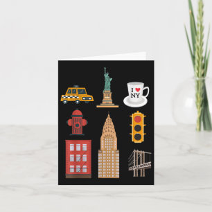 Cartão New York Lovers Camiseta Nyc City Landmarks Fan S