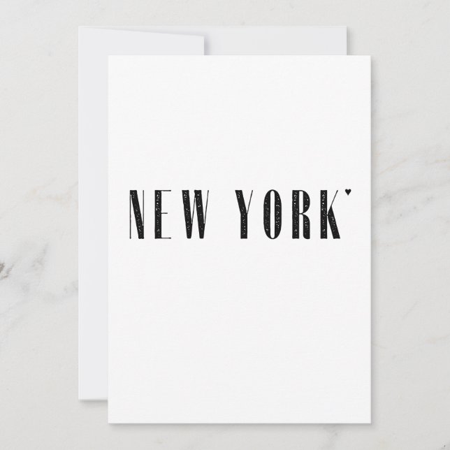Cartão New York - minimalistic typography card (Frente)