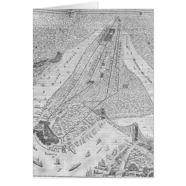 Cartão New York: Trem do EL, C1878 (Frente)