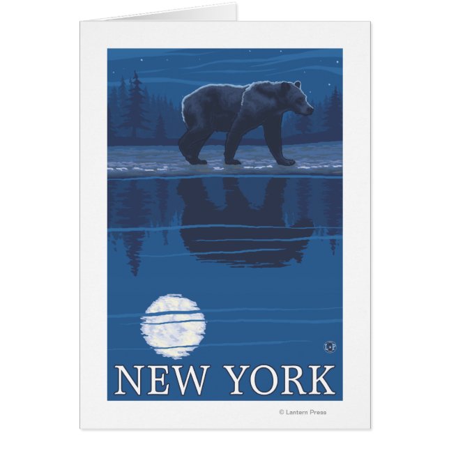 Cartão New YorkBear no Luar (Frente)