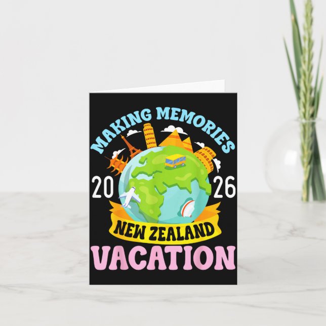 Cartão New Zealand Vacation 2026 Travel Making Memories F (Frente)