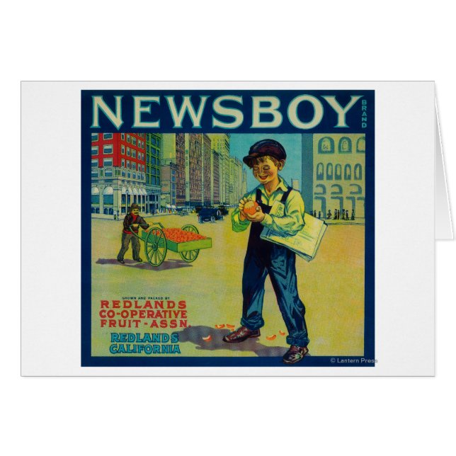 Cartão Newboy Orange LabelRedlands, CA (Frente Horizontal)