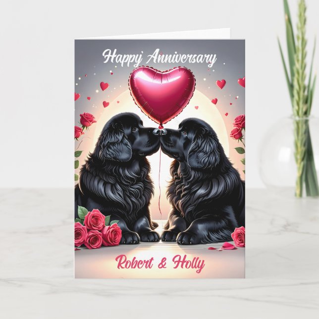 Cartão Newfoundland Dog Anniversary (Frente)