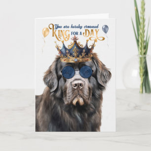Cartão Newland Dog King para um dia de aniversário engraç