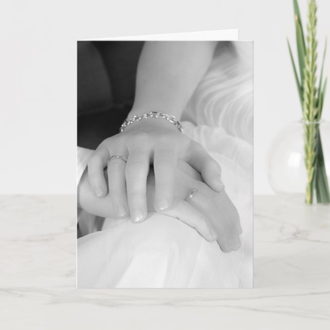 Cartão Newlywed Hands II, Congratulations (Frente)