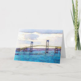 Cartão Newport Bridge greeting card