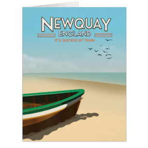 Cartão Newquay England Vintage poster de viagens à beira-