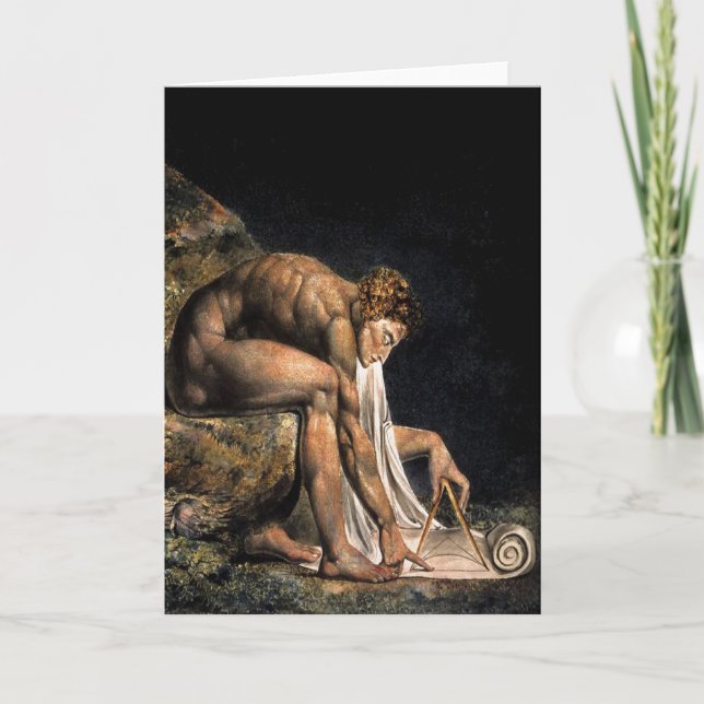 Cartão Newton William Blake Masonic Painting (Frente)