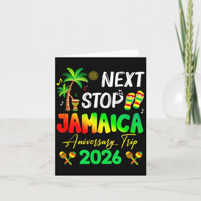 Cartão Next Stop Jamaica 2026 Couples Anniversary Family  (Frente)