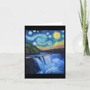 Cartão Niagara Falls - Estilo Van Gogh - Noite Estrelada