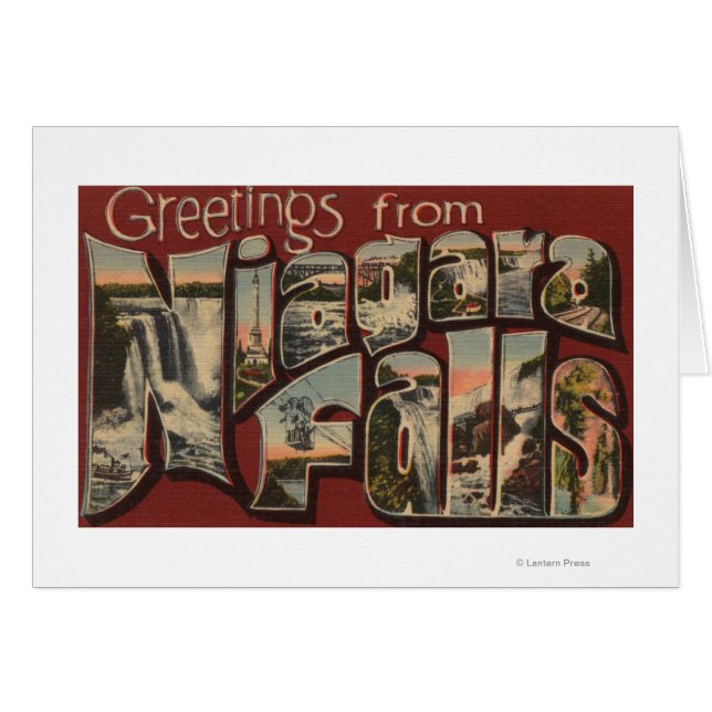 Cartão Niagara Falls, Nova Iorque - Grandes Cenas de Letr (Frente Horizontal)