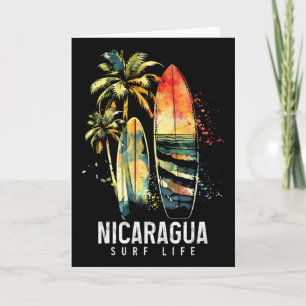Cartão Nicarágua Nica Surf Vintage Surfando Surfista _1
