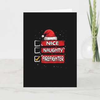 Cartão Nice Naughty Firefighter Christmas List