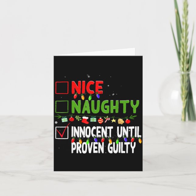 Cartão Nice Naughty Innocent Until Proven Guilty Family C (Frente)