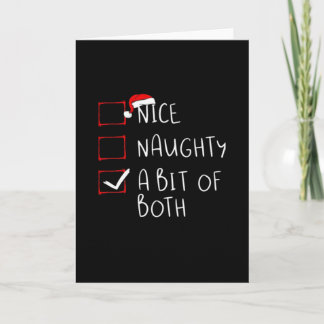 Cartão Nice Naughty Santa Hat Humor Vibe