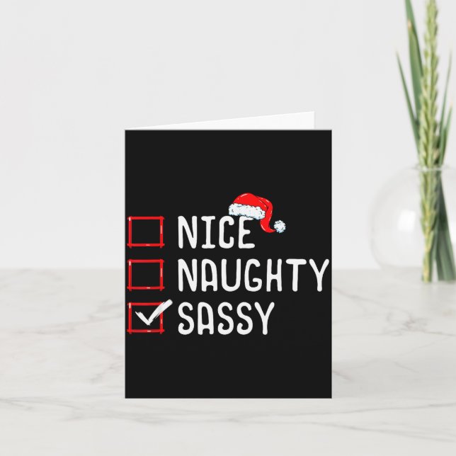 Cartão Nice Naughty Sy Christmas List  (Frente)