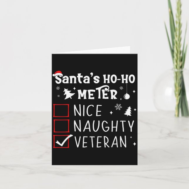 Cartão Nice Naughty Veteran Christmas List Santa Military (Frente)