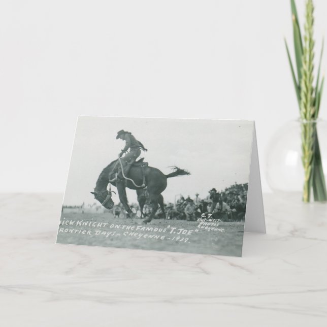 Cartão Nick Knight montando T. Joe em Cheyenne Frotier Da (Frente)