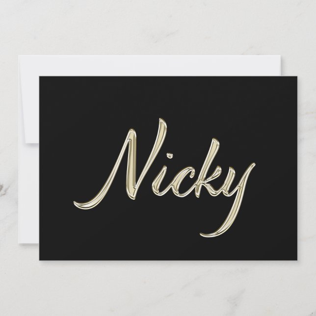 Cartão Nicky white gold Handwriting Karte (Frente)