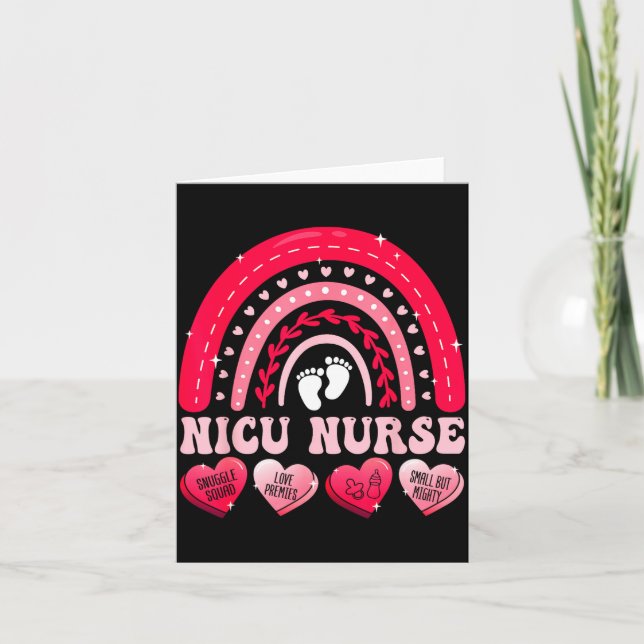 Cartão Nicu Nurse Valentines Day Rainbow Neonatal Rn Hear (Frente)