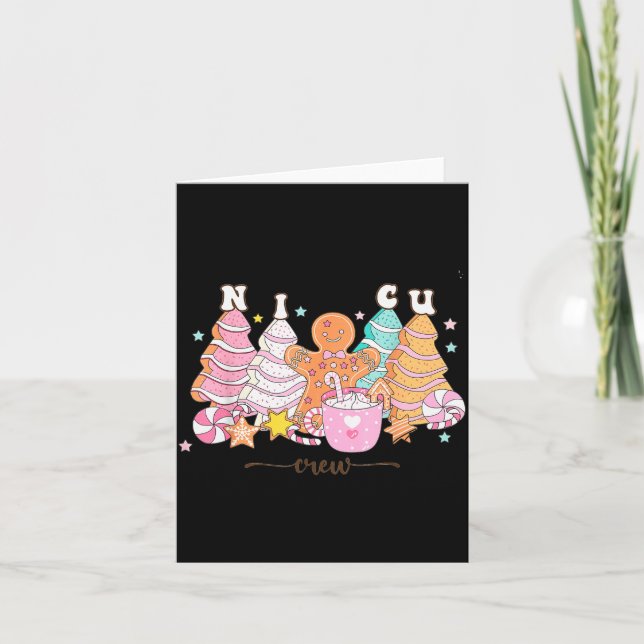 Cartão Nicu Nurse Xmas Gingerbread Neonatal Intensive Car (Frente)