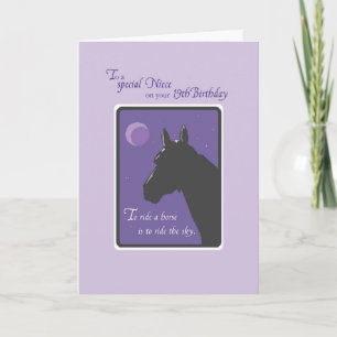 Cartão Niece 19º aniversário com Cavalo à Noite em Pur