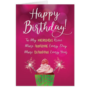 Cartão Niece Bday Mais Incrível E Incrível Todos Os Anos