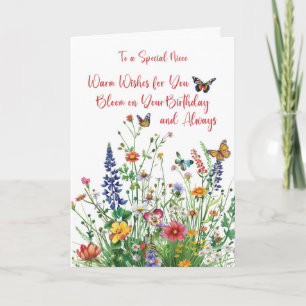 Cartão Niece Birthday Love In Bloom Wildflower