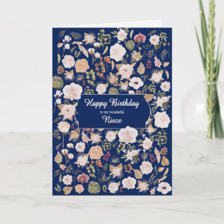 Cartão Niece Birthday Scattered Flowers