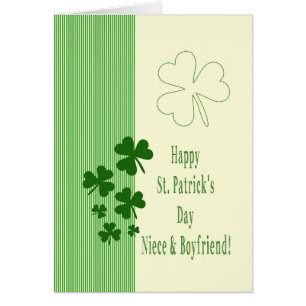 Cartão Niece e Namorado Feliz Rua. Dia de Patrick