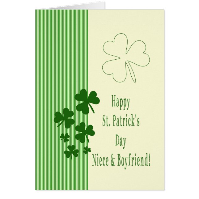 Cartão Niece e Namorado Feliz Rua. Dia de Patrick (Frente)