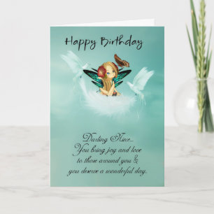 Cartão Niece Fairy Birthday Card With Doves