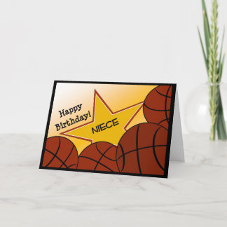 Cartão Niece - Feliz Aniversário De Basquete Que Ama A so