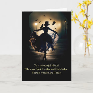 Cartão Niece Happy Halloween, Mulher Witchy