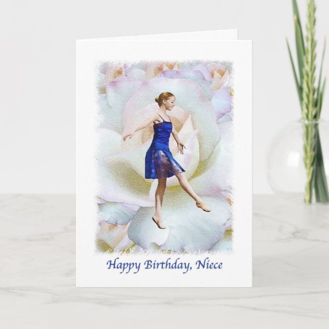 Cartão Niece's Birthday Card with Ballet Dancer (Frente)
