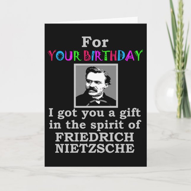 Cartão Nietzsche Humor Birthday (Frente)