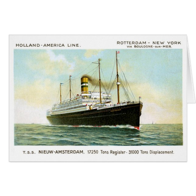 Cartão Nieuw Amsterdam de 1906 (Frente Horizontal)