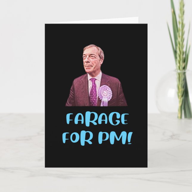Cartão Nigel Farage Para PM - Brexit (Frente)