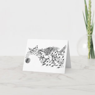 Cartão Night Flight Unicorn & Bird Notecard