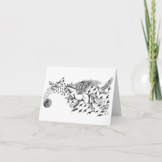 Cartão Night Flight Unicorn & Bird Notecard