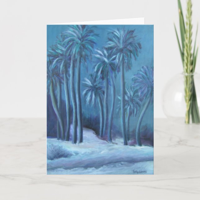 Cartão NIGHT PALMS Greeting Card (Frente)