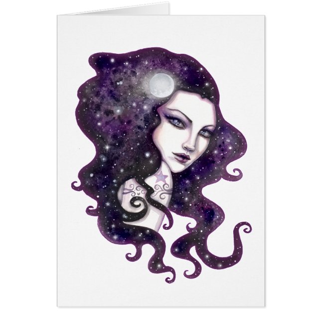 Cartão Night Skye Fantasy Celestial Trabalho de arte (Frente)