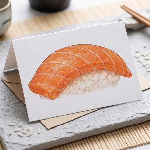Cartão Nigiri de Salmão Japonês para Amantes de Comida