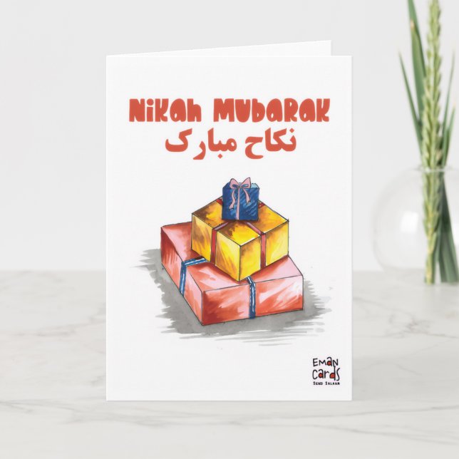 Cartão Nikah Mubarak com Doces (Frente)