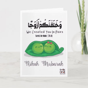 Cartão Nikah Mubarak para Ervilhas num Vagem