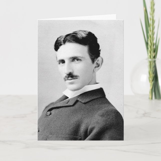 Cartão Nikola Tesla Portrait (Frente)